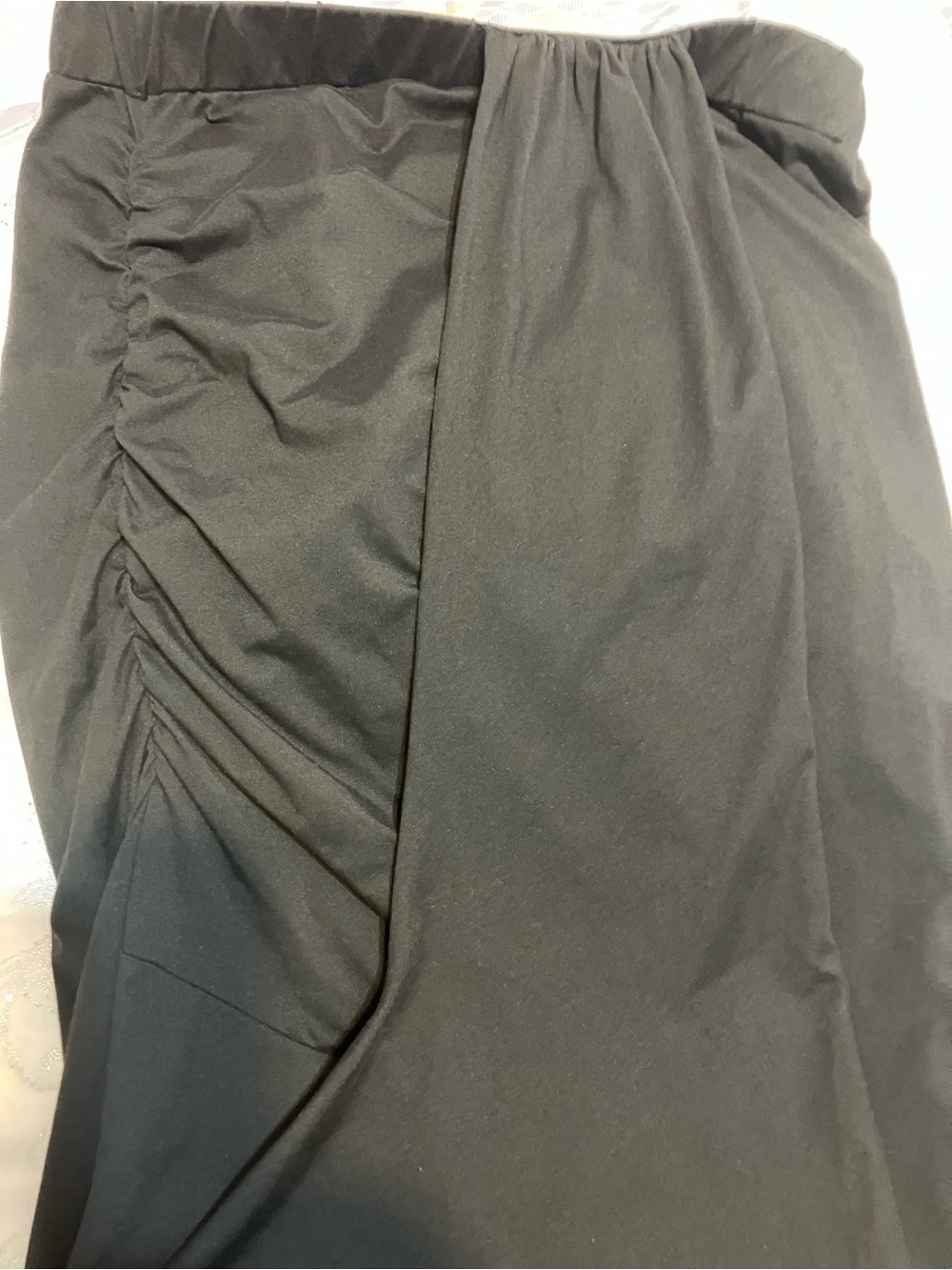Black Ruched Pencil Skirt